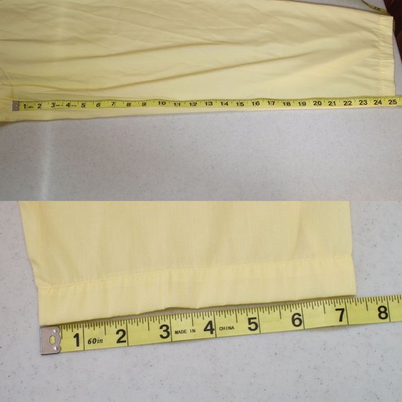 SOLD • Barbizon Lazy Dee Yellow Pajama Set Size 10 Pleated Yoke Lace Batiste - Picture 14 of 14